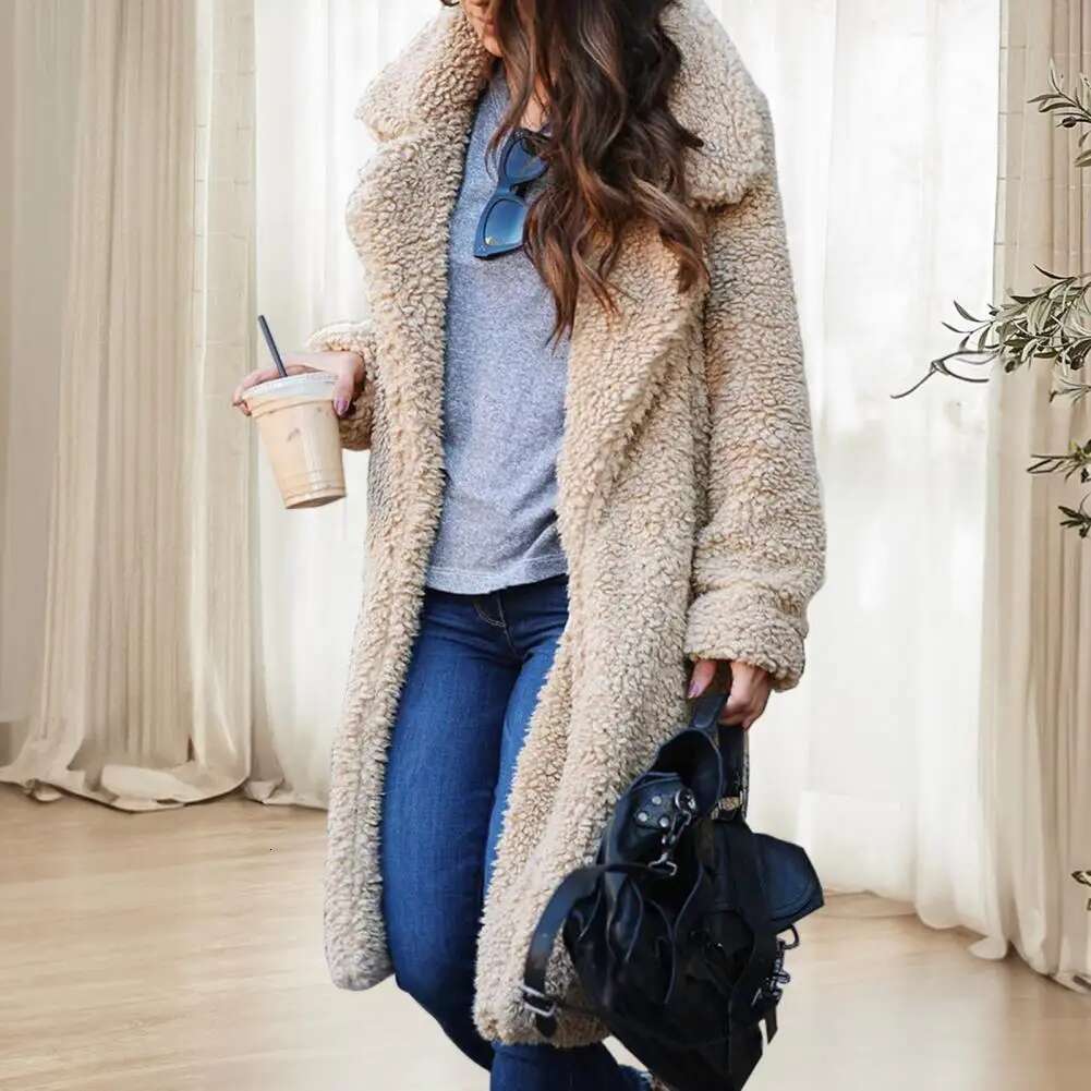 Autumn Winter Long Women Faux Fur 2024 Lady Loose Fit Thick Warm Jacket Female Plush Teddy Coat Fluffy Outwear