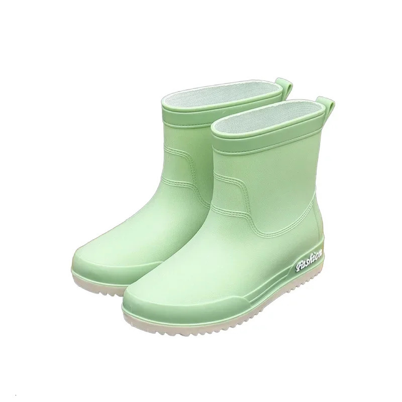 style rain boots ladies fashion outer wear rubber shoes non-slip waterproof rain boots short tube four seasons water shoes 250217