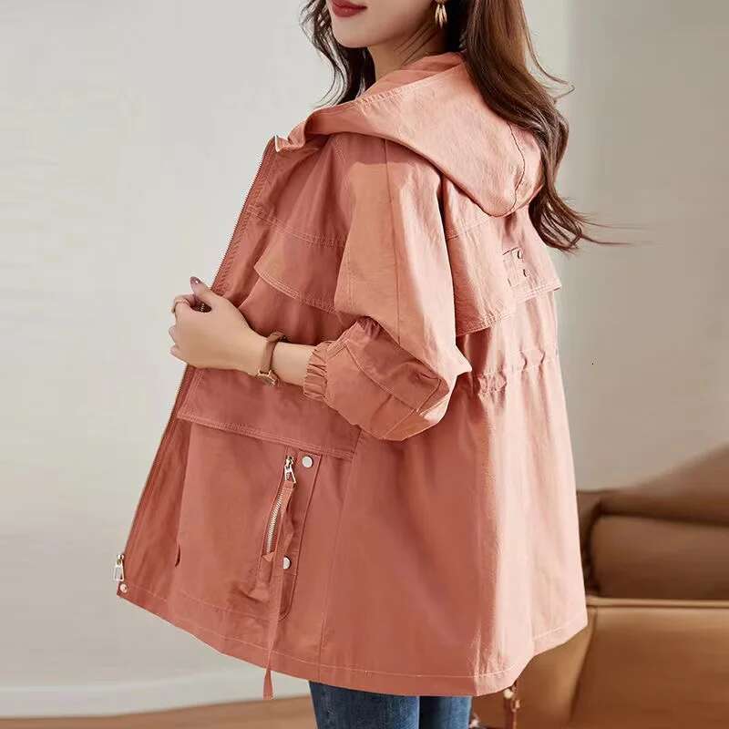 Trench 2024 New Spring Autumn Korean Mid Long Loose Women Overcoat Windbreaker Female Outerwear Basic Coat Ing