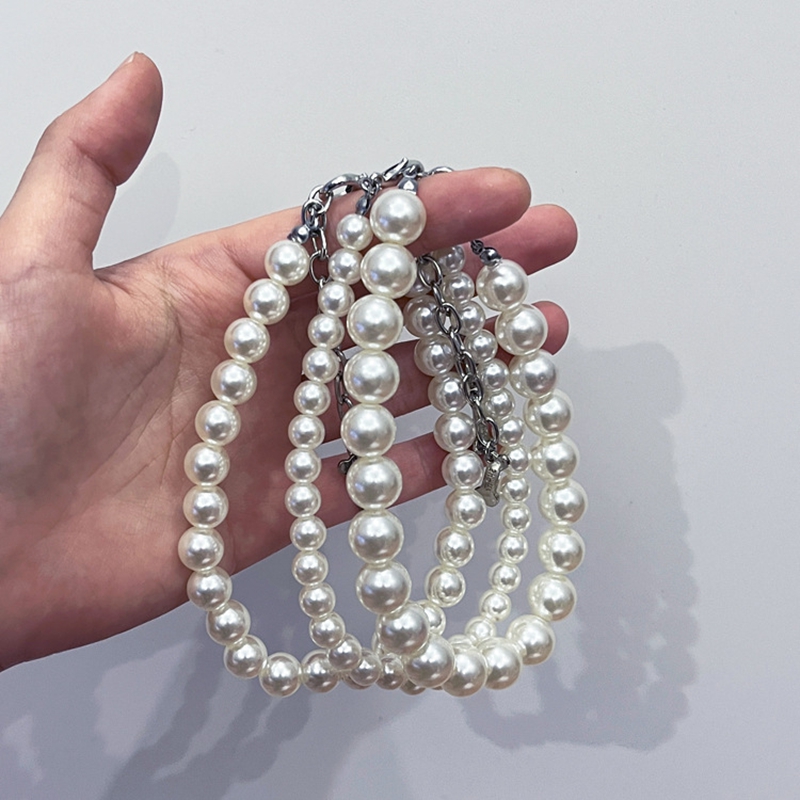 3 Pack Dog Pearl Necklace Light Pearl Jewelry Bold Puppy Accessories Pet Necklace Gift Elegant Adjustable Pearl Collar Jewellery Accessories for Small