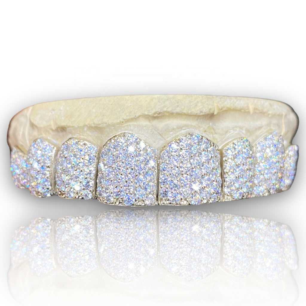 Rapper Jewelry 925 Silver/10k/14k Gold Zigzag Setting Bustdown Iced Out Custom Moissanite Grillz Teeth