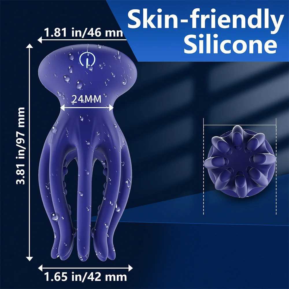 Sex Male Glan Masturbator Vibrator Penis Glan Testicle Massage Trainer Delay Ejaculation Silicone Sex Toys Adult Goods for Men W250218