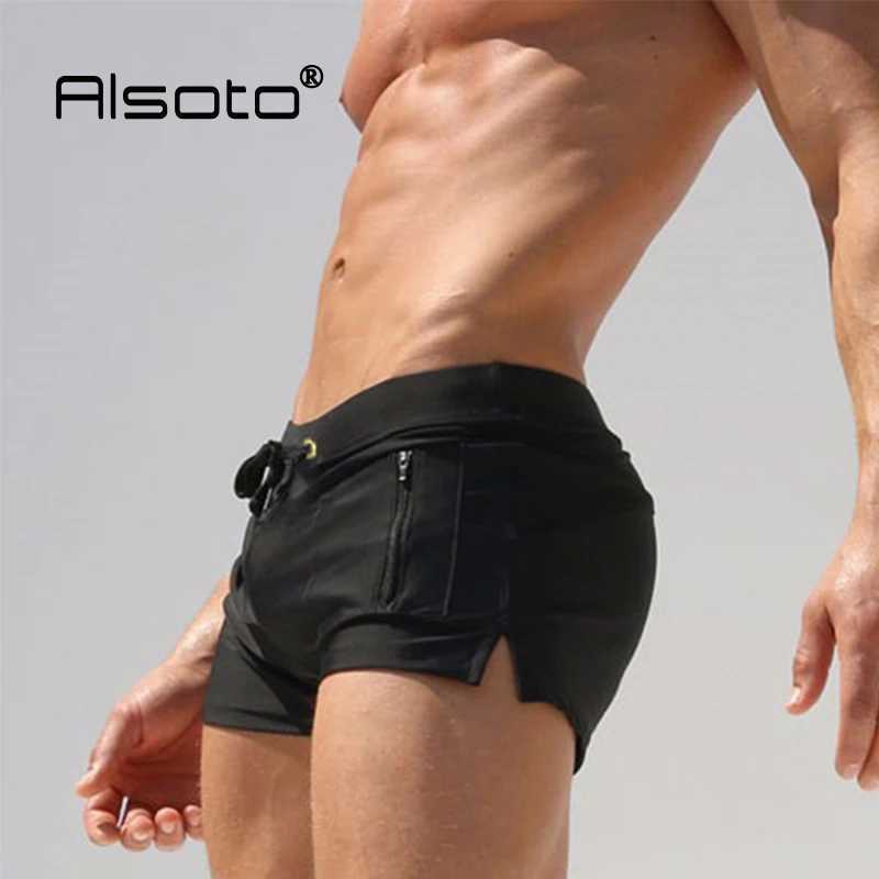 Swimsuit for Men Swimwear Boxer Shorts Summer Beach Surf Board Sexy Gay Penis Pouch Winter Swimming Sungas De Praia Men M250218