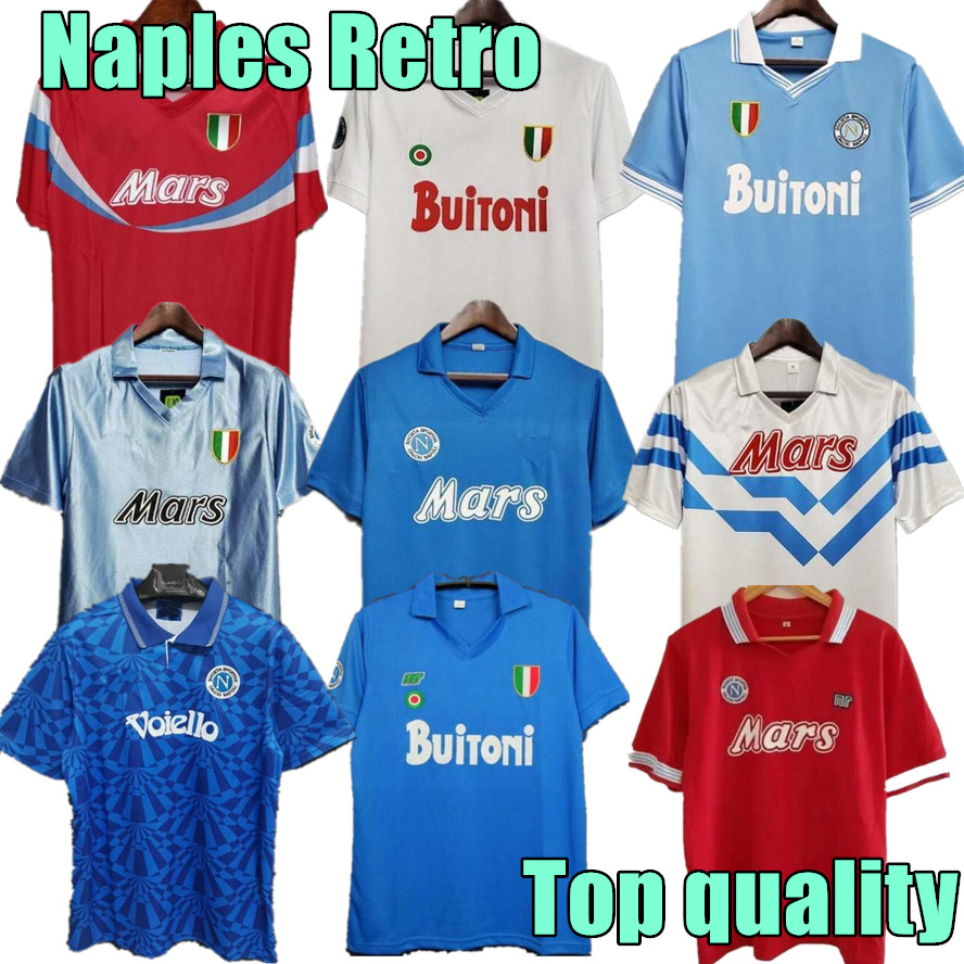 87 89 Napoli classic Retro Soccer Jerseys men Maradona vintage designer t shirt 88 89 91 93 99 Coppa Italia Naples Retro chandal futbol Football shi