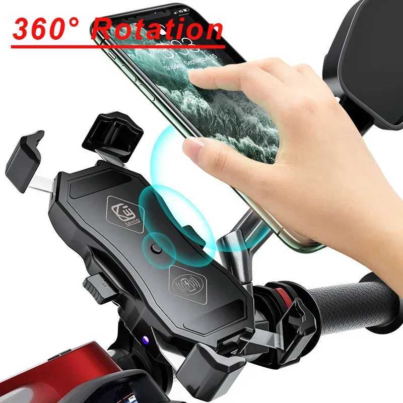 lders Motorcycle Phone Holder Fast Wireless Charging Quick USB Charger Moto Motorbike Mirror Stand Support Cellphone Handlebar Mount S25218
