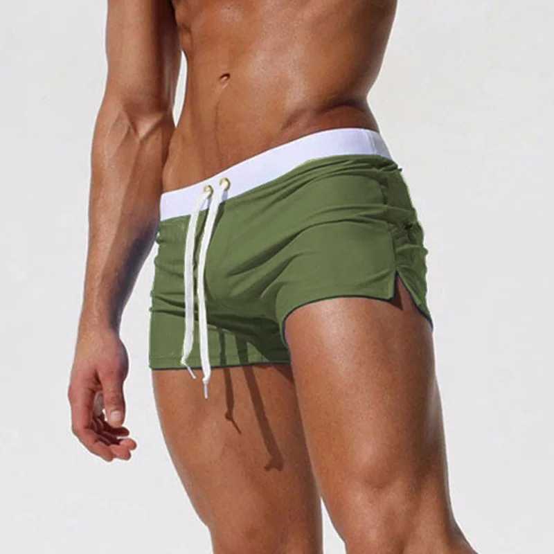 Summer Swimwear Men Swimsuit Boy Swim Suits Boxer Shorts Breathable Swim Trunks Swimming Surf Board Beach Shorts M250218