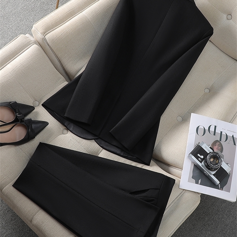 Elegant Khaki Black Beige Women Pant Suit 2 Piece Set Office Ladies Female Business Work Wear Formal Blazer Jacket And 250206