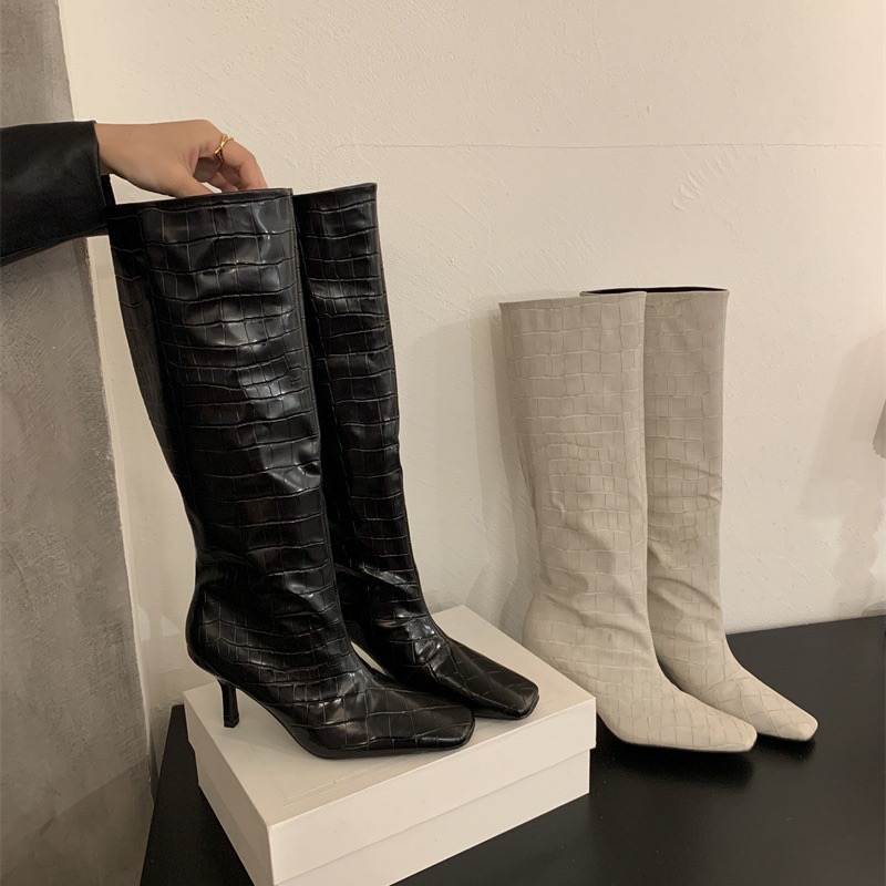 2025 new Eilyken Street Style Pointed Toe Women Knee-High Boots Sexy Slip-On Thin High Heels Shoes Banquet Prom atos De Muje 62c1