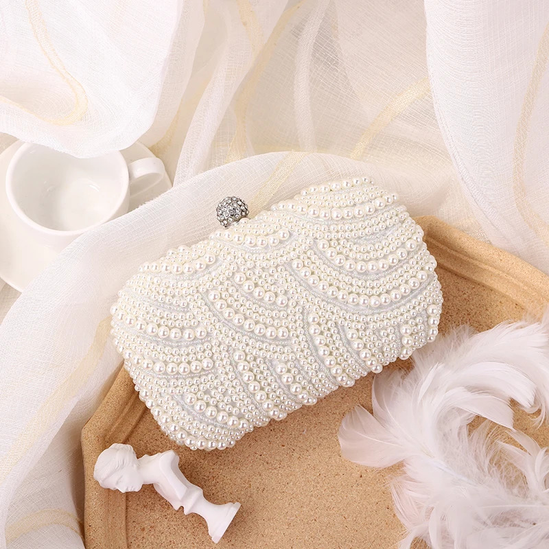 Retro Style ious Dinner Bag Pearl Fashionable Practicaldecoration Women Handbag Party Wave Shape Evening 250213