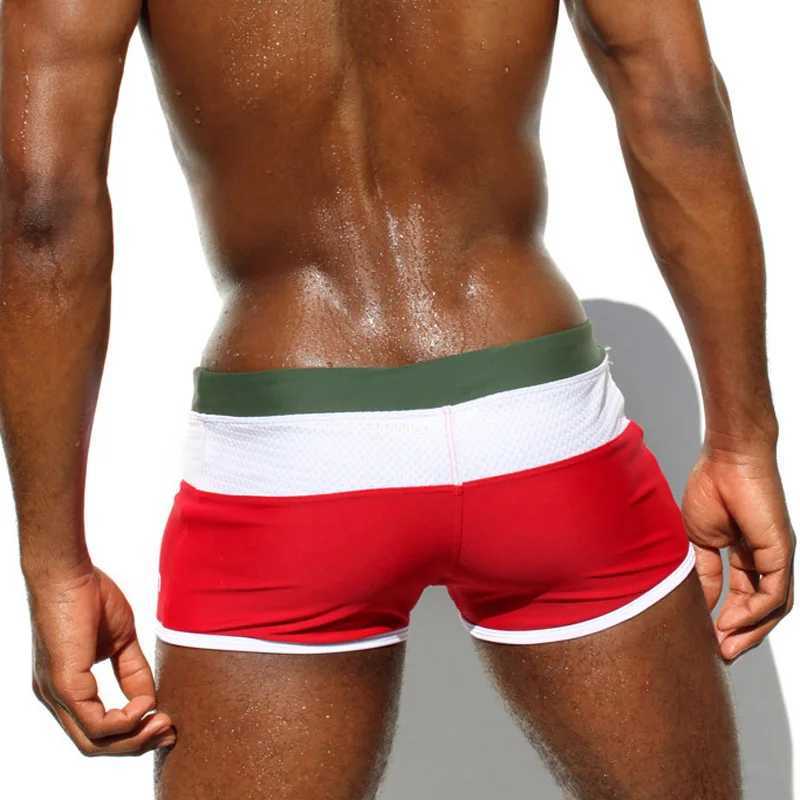 Summer Swimwear Mens Beach Swimming Trunks Sexy Low Waist Waterproof Swimsuit Nylon Quick Dry Sport Bathing Surfing Underwear M250218