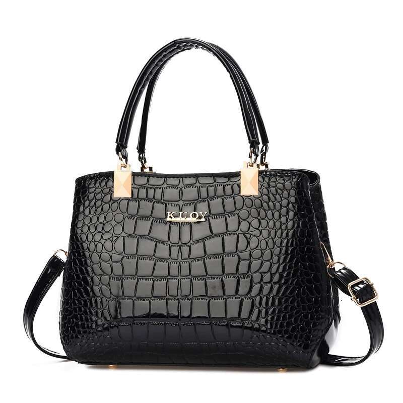 Fashionable Womens Crocodile Pattern Shoulder Bag - Stylish & Durable PU Leather Handbag With Removable Cross-Body Strap For Eve