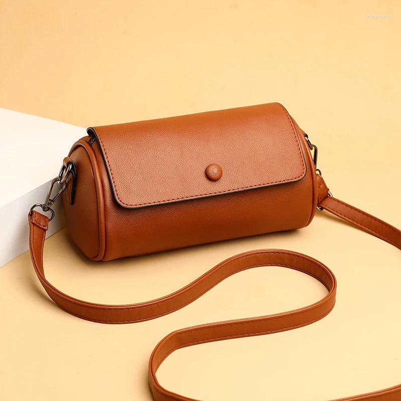 Totes 2025 Small Bag Women's Trendy Versatile Cylinder Bags Shoulder Crossbody Pillow Solid Color Simple