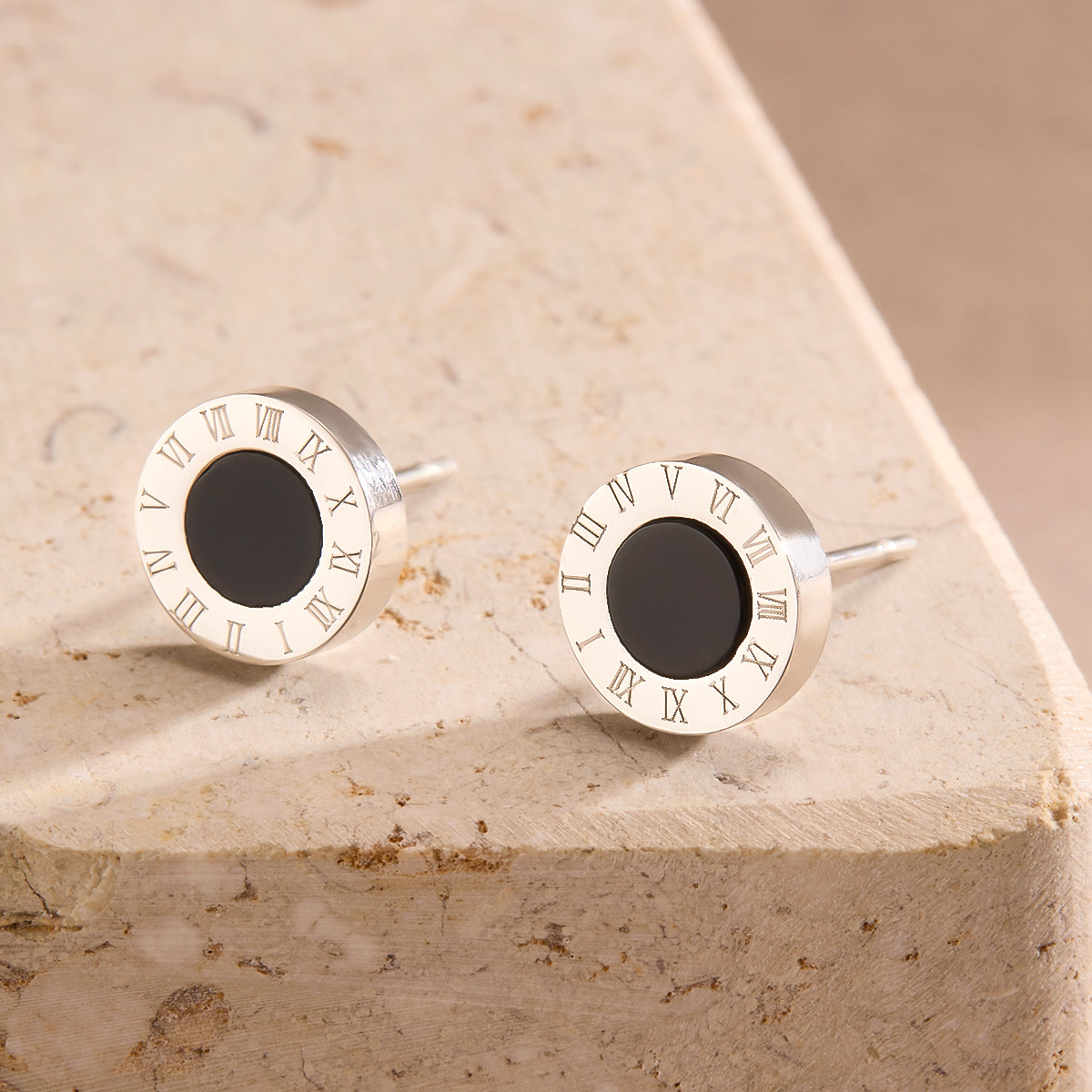 Stylish Stainless Steel Roman Numeral Stud Earrings for Men Women Minimalist Hypoallergenic Ideal Jewelry for Birthdays Wedding or Anniversaries