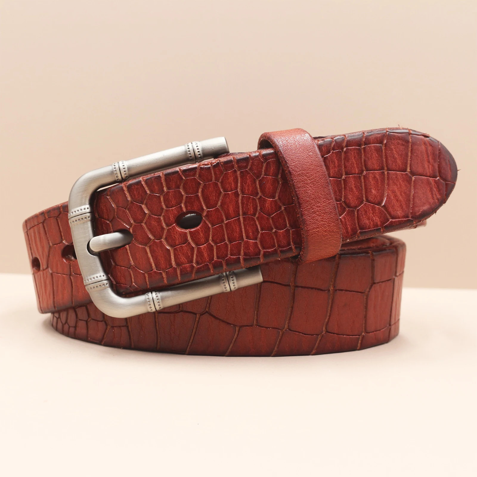 Handmade Retro Mens Leather Belt Simple Pin Buckle Jeans Belt Mens First Layer Cowhide Casual Belt 250213