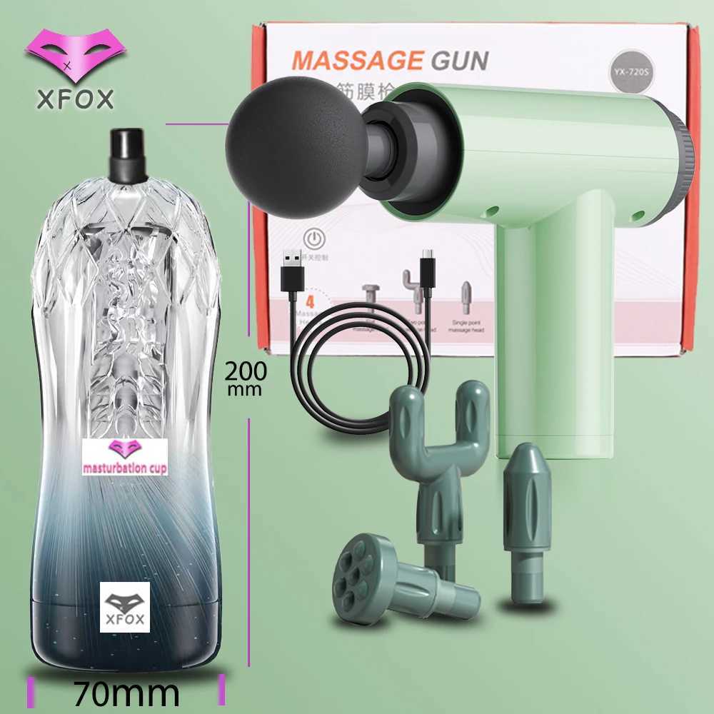 Fascia Gun Massager Adapter Sex Machine Accessories Male Electric Masturbator Electric Aircraft Cup Adult Sex Toys W250218