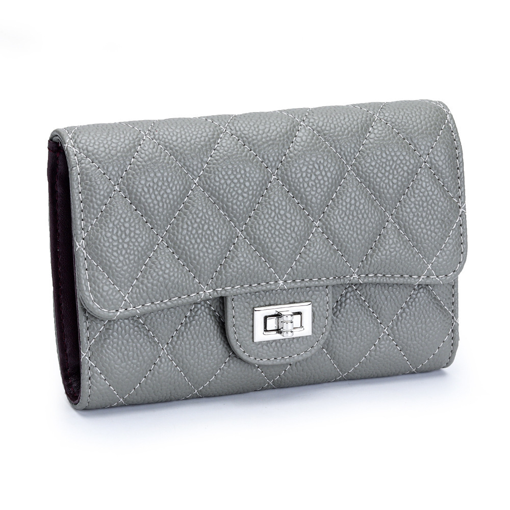 Womens Leather Trifold Wallet, hot Elegant Cowhide Caviar Pattern Tri-Fold Wallet Women, Large Capacity Card Holder, Short Purse, Perfect for Daily Us