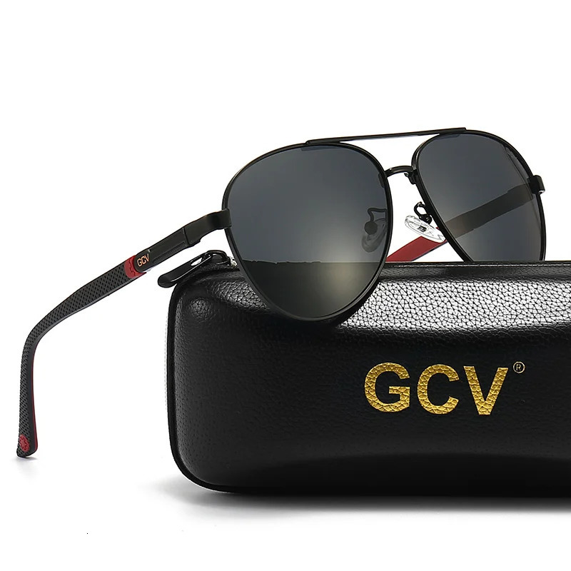 GCV mens/womens retro aluminum polarized sunglasses classic sunglasses coated lens driven glasses 250213