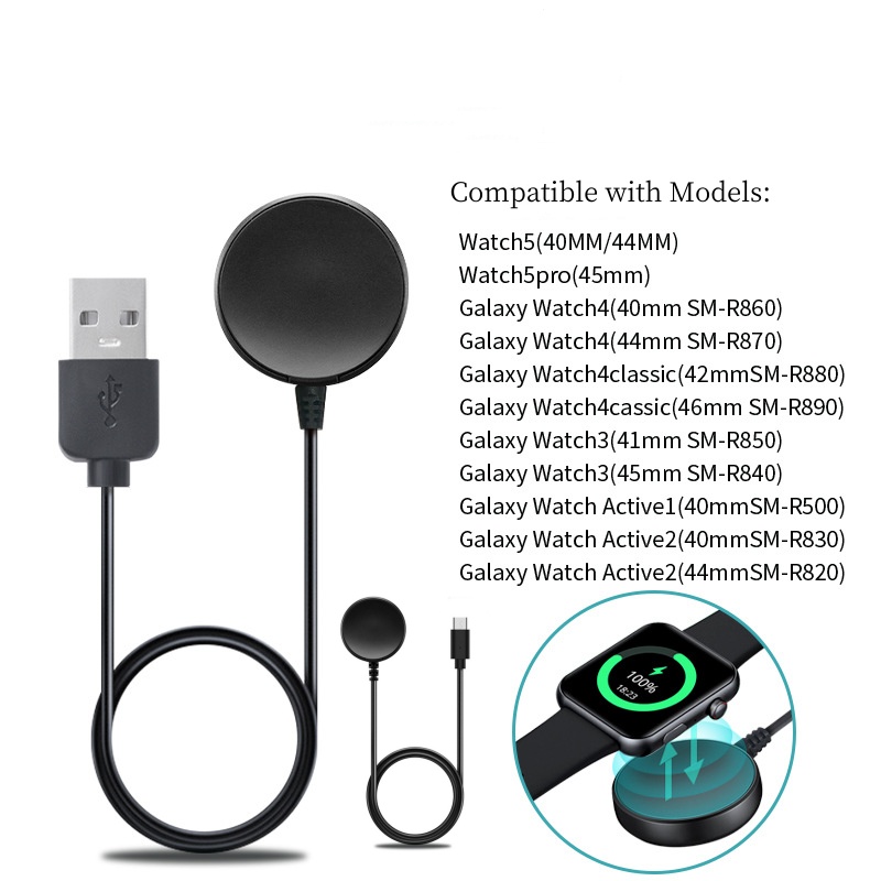 Wireless Charger For Samsung Galaxy watch 6 5 4 3 classic USB Charging cable Active 3/2/1 watch4 40mm 44mm
