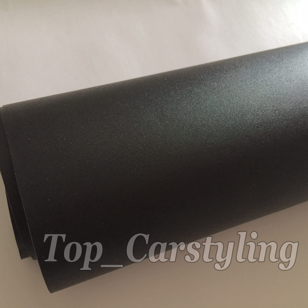Premium Sanding Black Vinyl Wrap Sticker Whole Shiny Car Wrapping Covering Film With Air Release Initial Low Tack Glue Self Adhesive Foil 1.52x18m 5X5