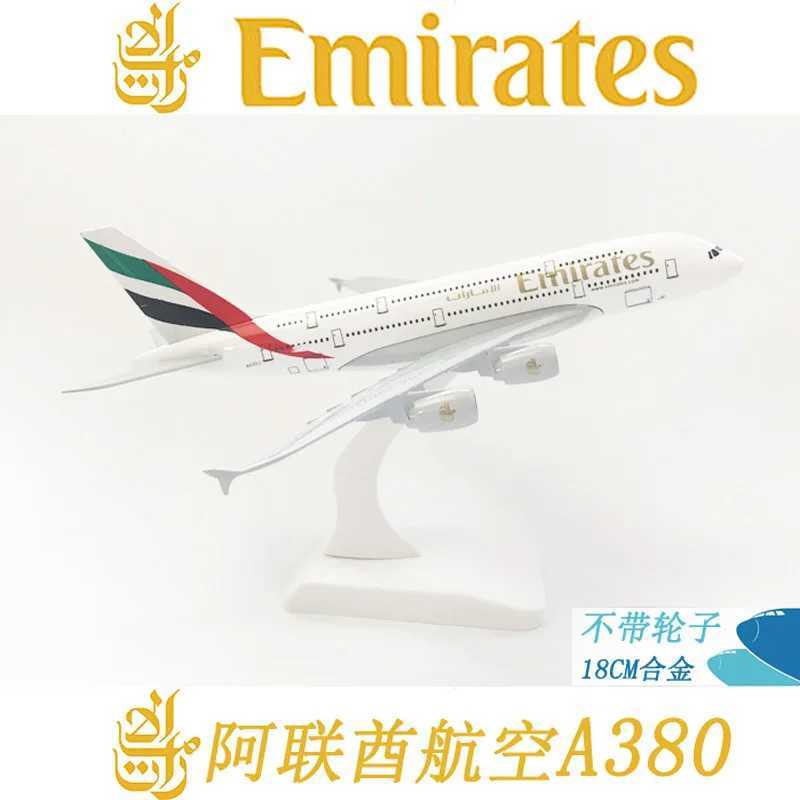 Airbus A380 20cm Aircraft Model Emirates Metal Replica Alloy Material Aviation Simulation Airplanes Decoration Plane ModelT250217