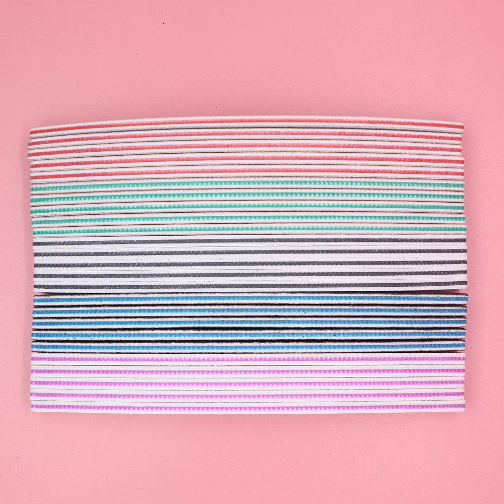 25/50 Pcs/Lot Half Moon Pringting Nail File Product Washable Acrylic Nail Files Tools Grit 80/100/150/180/240 For Nails Shop/DIY 250214