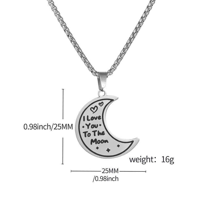 Hot selg stainless steel star moon couple necklace for men and women Qixi Valentine's Day gift pendant