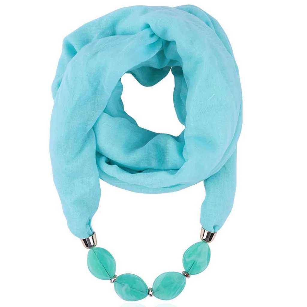 Scraf Womens Cotton Linen Necklace Pendant Scarf Fashion Ethnic Style Soft Necklace Resort Solid Color Necklace Scarf Necklace W250218