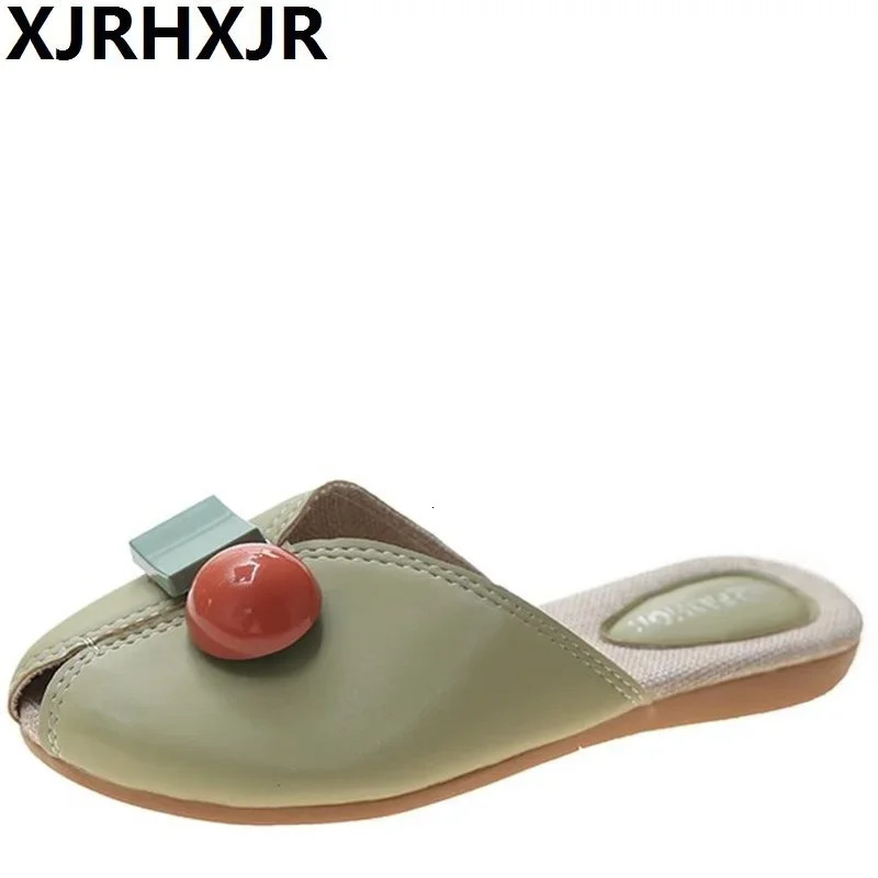 2025 Fashion Flat Beach Slides Summer Slippers Women Shoes Woman Mules Fish Mouth Comfortable Cover Toe Ladies Shoes 250217