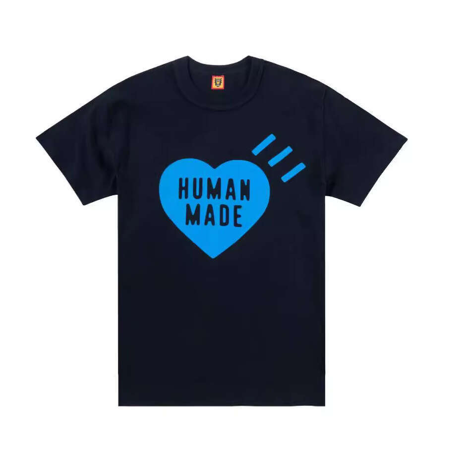 Trendy brand high-quality bamboo cotton heart-shaped digital printed casual loose short sleeved unisex T-shirt