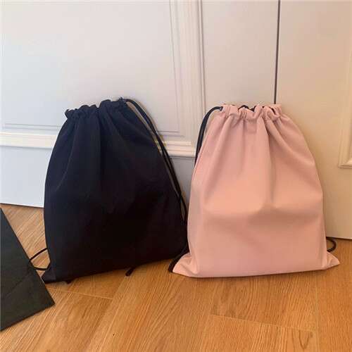 Perfume Pink Black Double Sided Backpack Drawstring Light Weight High Beauty Value Large Capacity