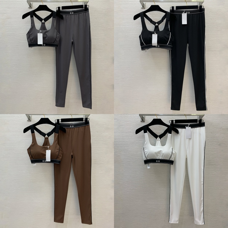 Luxury Yoga Set Short Designer Tank Tops Yoga Leggings Suit Push Up Bra Printed Yoga Suit Women Gym Jogging Tracksuit Beach swimsuit