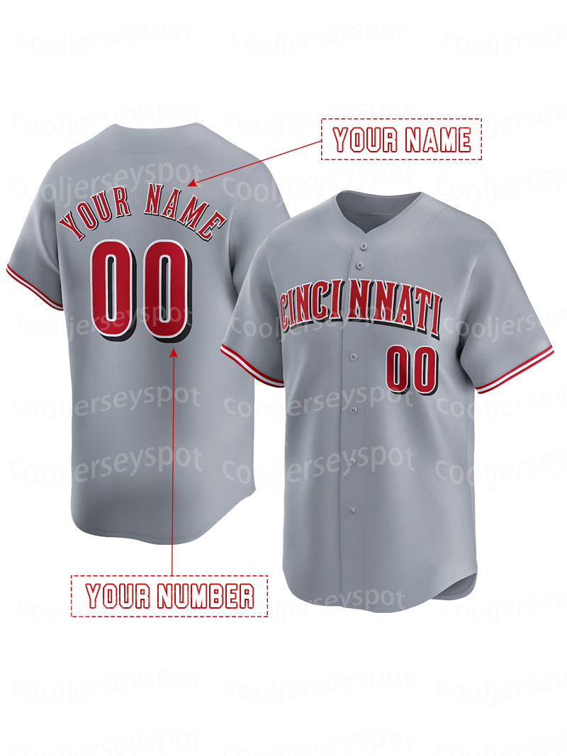 Personalized Custom 44 Reds Elly De La Cruz Baseball Jerseys Tyler Stephenson Hunter Greene Spencer Steer CincinnatiJerseys Any Name Number Mens Women