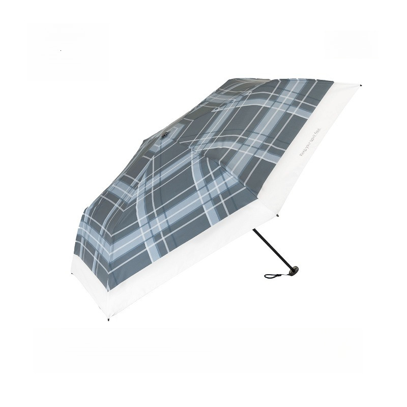 138g Ultralight umbrella Manual folding plaid sun umbrella Sunblock UV protection sunshine and rain umbrella