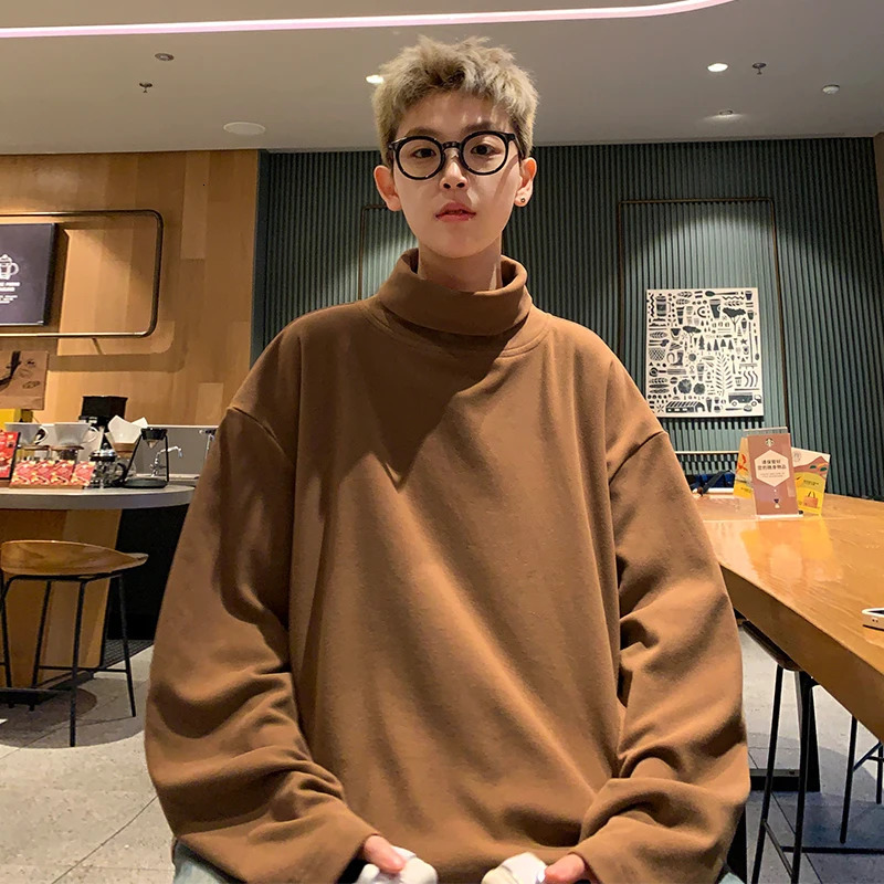 KAPMENTS Winter Streetwear Turtleneck Graphic Pullovers Hoodies Korean Fashions Sweatshirts Vintage Harajuku Hoodie Sweatshirt 250214
