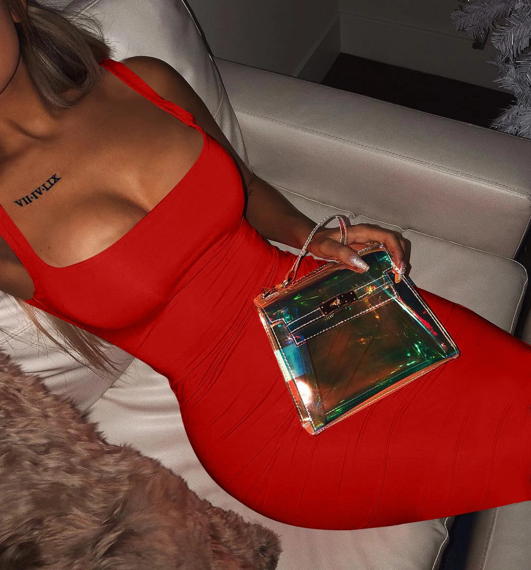 Summer Sexy Tank Top Dress European and American Plus Size Womens Sleeveless midi Dress 250217