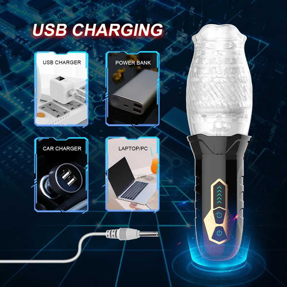 Automatic Electric 360 Rotating Sucking Male Blowjob Piston Masturbator Cup Vagina Real Oral Vibrator Sex Toys for Adults Men W250218