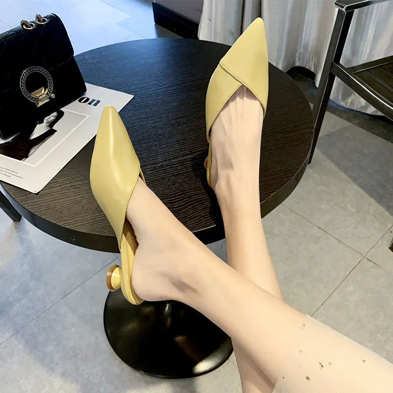 Womens elegant mule womens casual slider womens low boots fashionable womens Pointed shoes womens candy colored shoes 250213