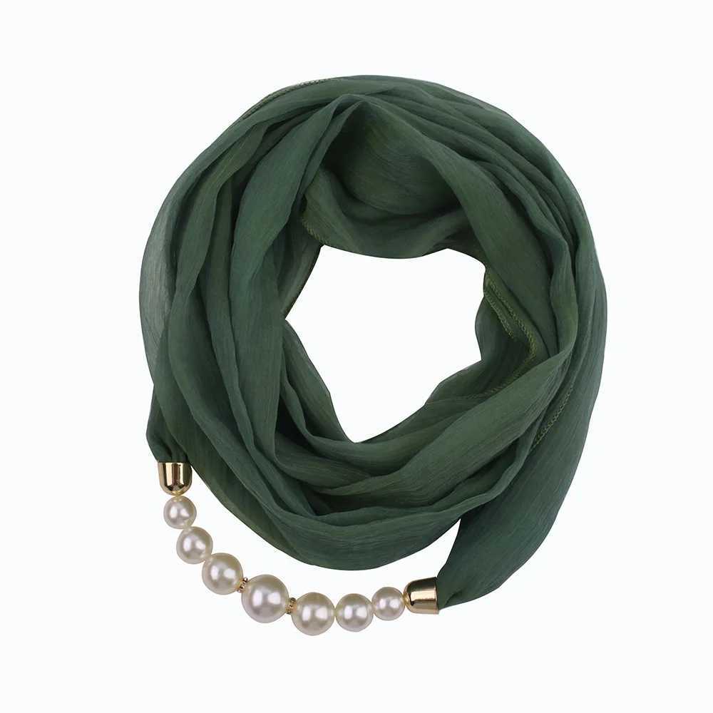 Bubble chiffon solid jewelry bead pendant necklace scarf head scarf womens headscarf scarf Wrs Foulard W250218
