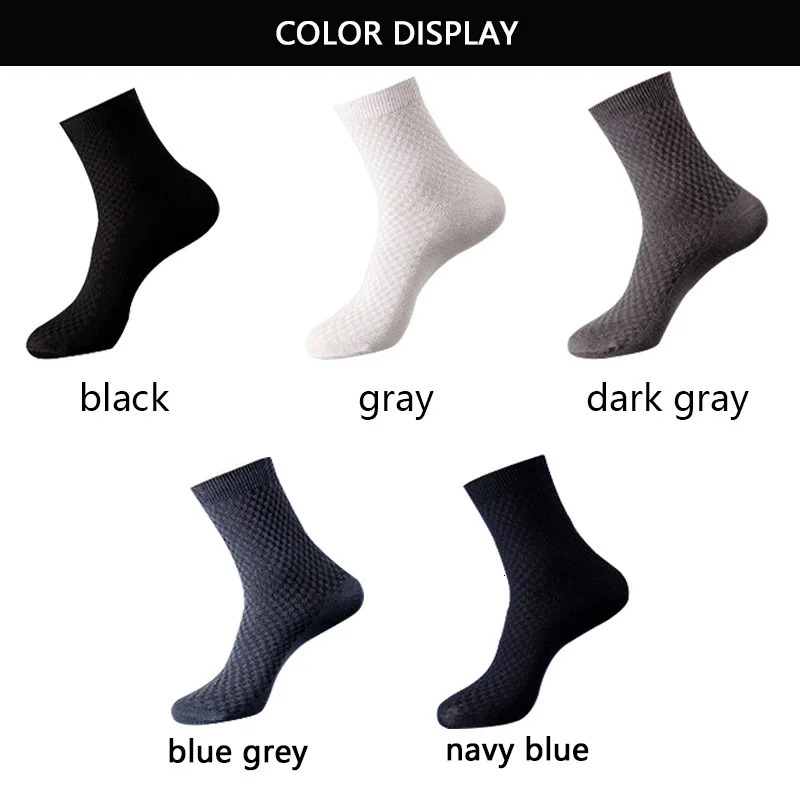 High Quality 10 Pairs/lot Men Bamboo Fiber Socks Men Breathable Compression Long Socks Business Casual Male Large size 38-45 250217
