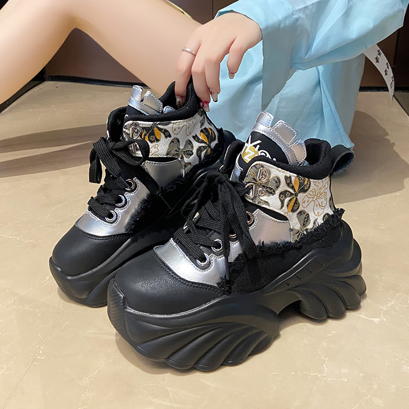 Luxury Platform Sneakers 8.5CM High Heels Spring and Autumn Sports Leather Shoes Designer Breathable Casual Shoes High Quality Outdoor Running Shoes S