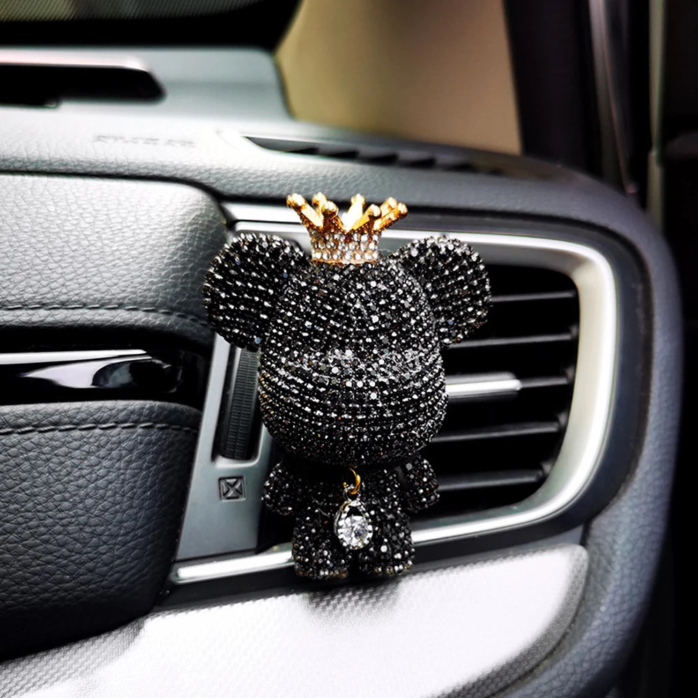 Car Perfume Air Conditioner Air Outlet Diffuser Diamond-studded Violent Bear Car Fragrance Decoration Accessories 250214