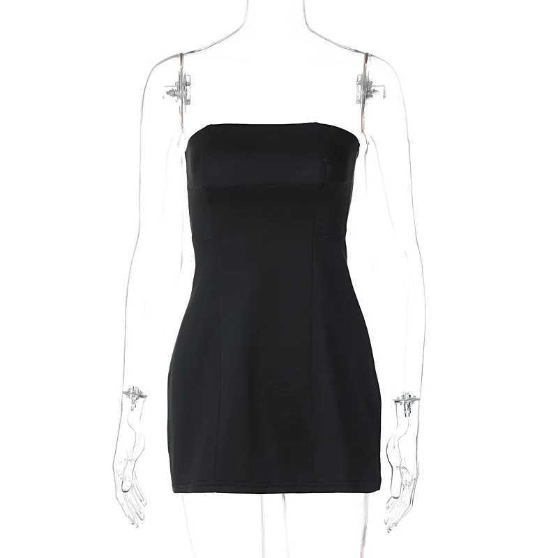 Basic Casual Dresses Lygens Solid Strapless Elegant Evening Mini Short Dress Party Club Fashion Summer Dresses 2024 Ladies Summer Women Clothes H25217