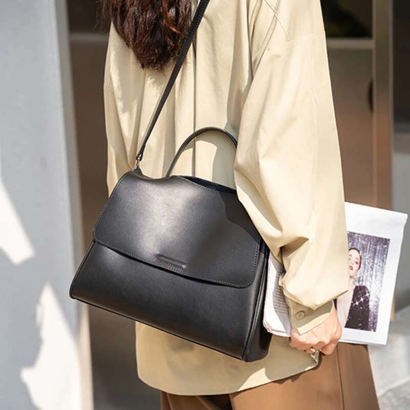 Hifashion Cowhide Genuine Leather Tote Shoulder Bags For Women 2024 Trend Designer Large Capacity Messenger Work Ladies Handbags