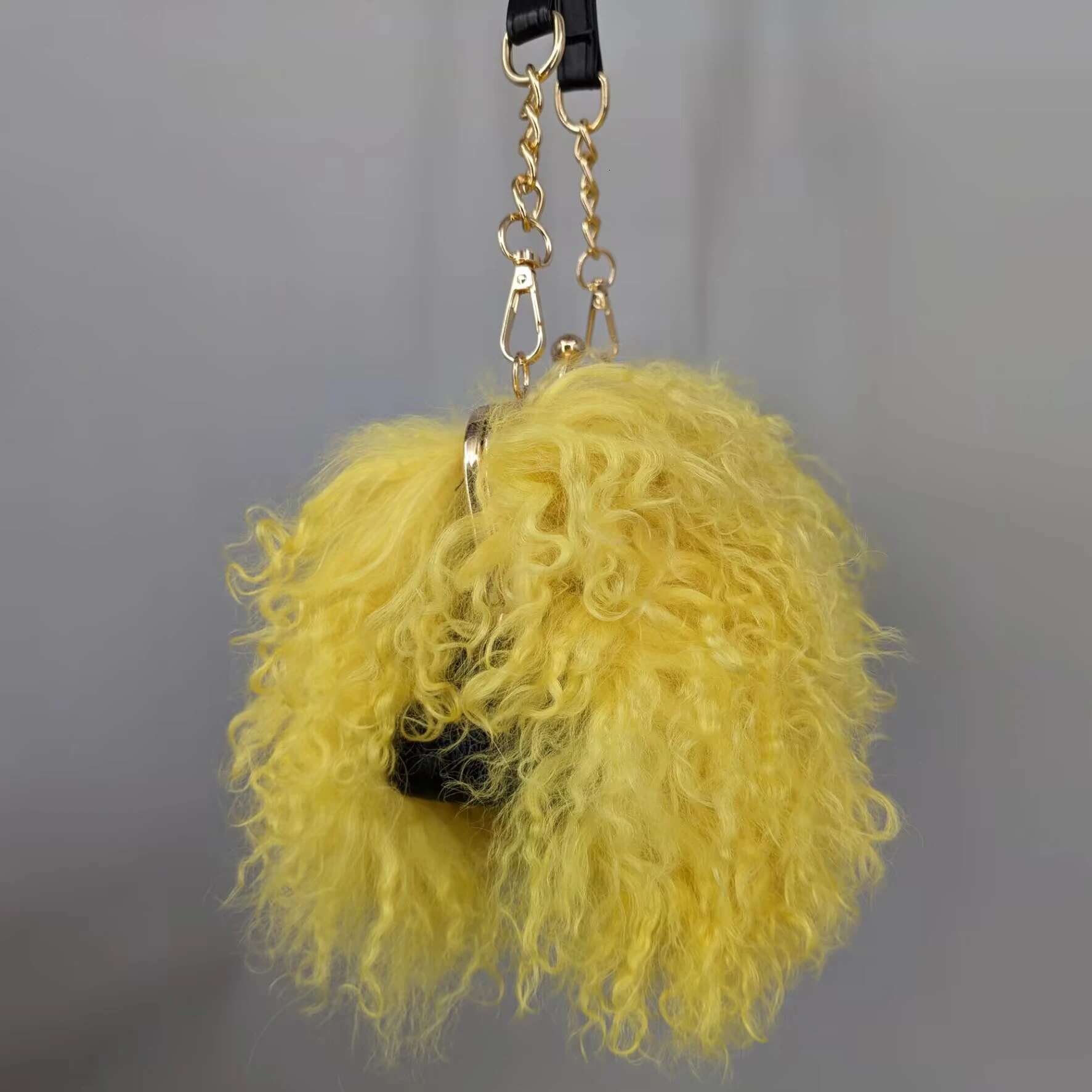 real Long handBag Women Mongolian Sheep Bag Beach Wool Fur One Shoulder bag