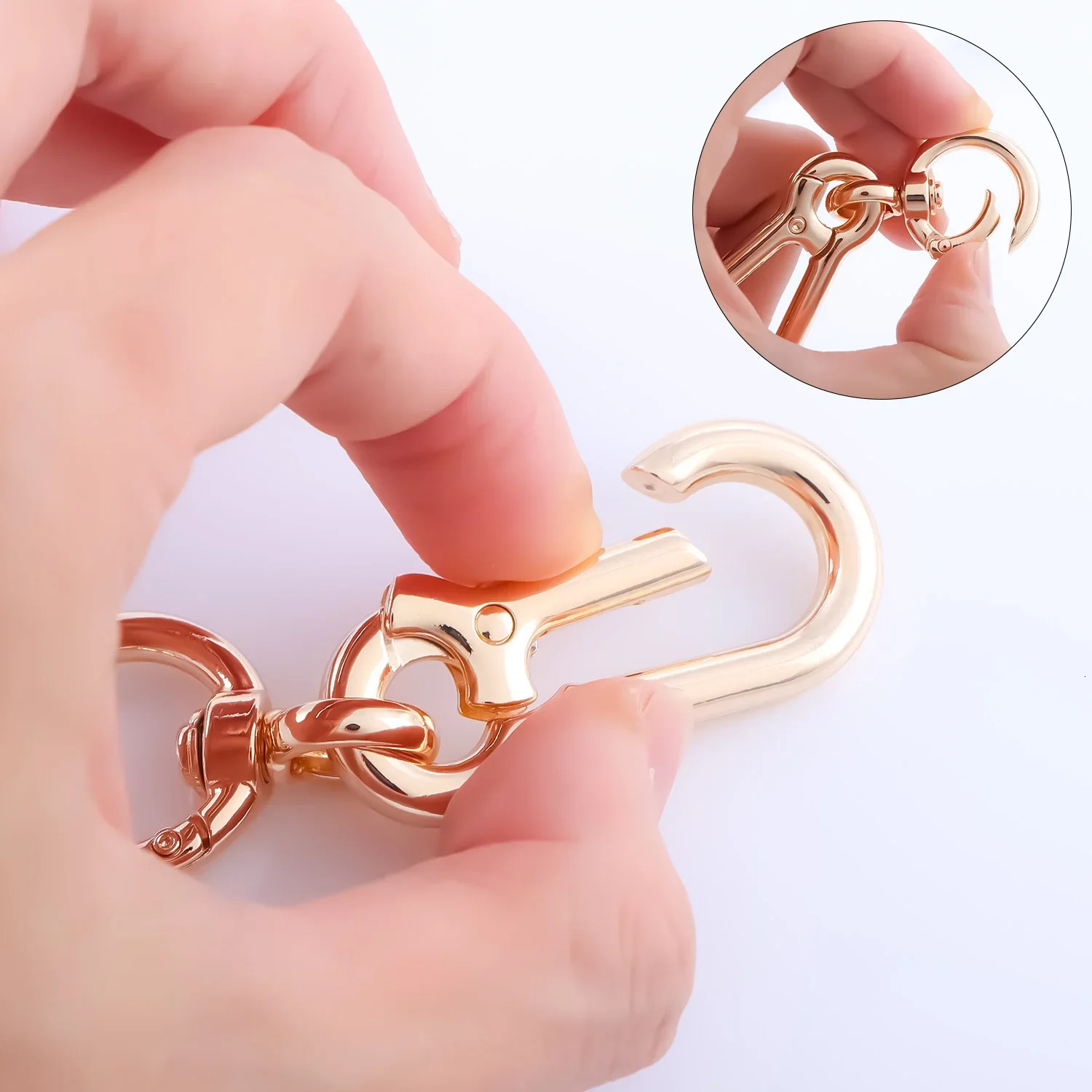 2 metal spring snap hook clips car keychain trigger switch buckle for bag keys 250213