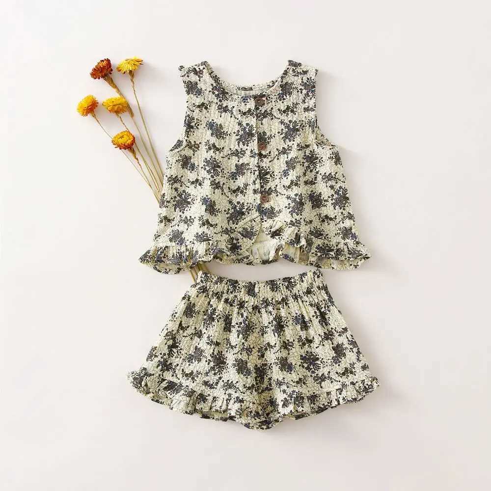 Summer Toddler Girls Clothes Sets For 0-4 Years Organic Cotton 2Pcs Baby Girl Clothing W250218