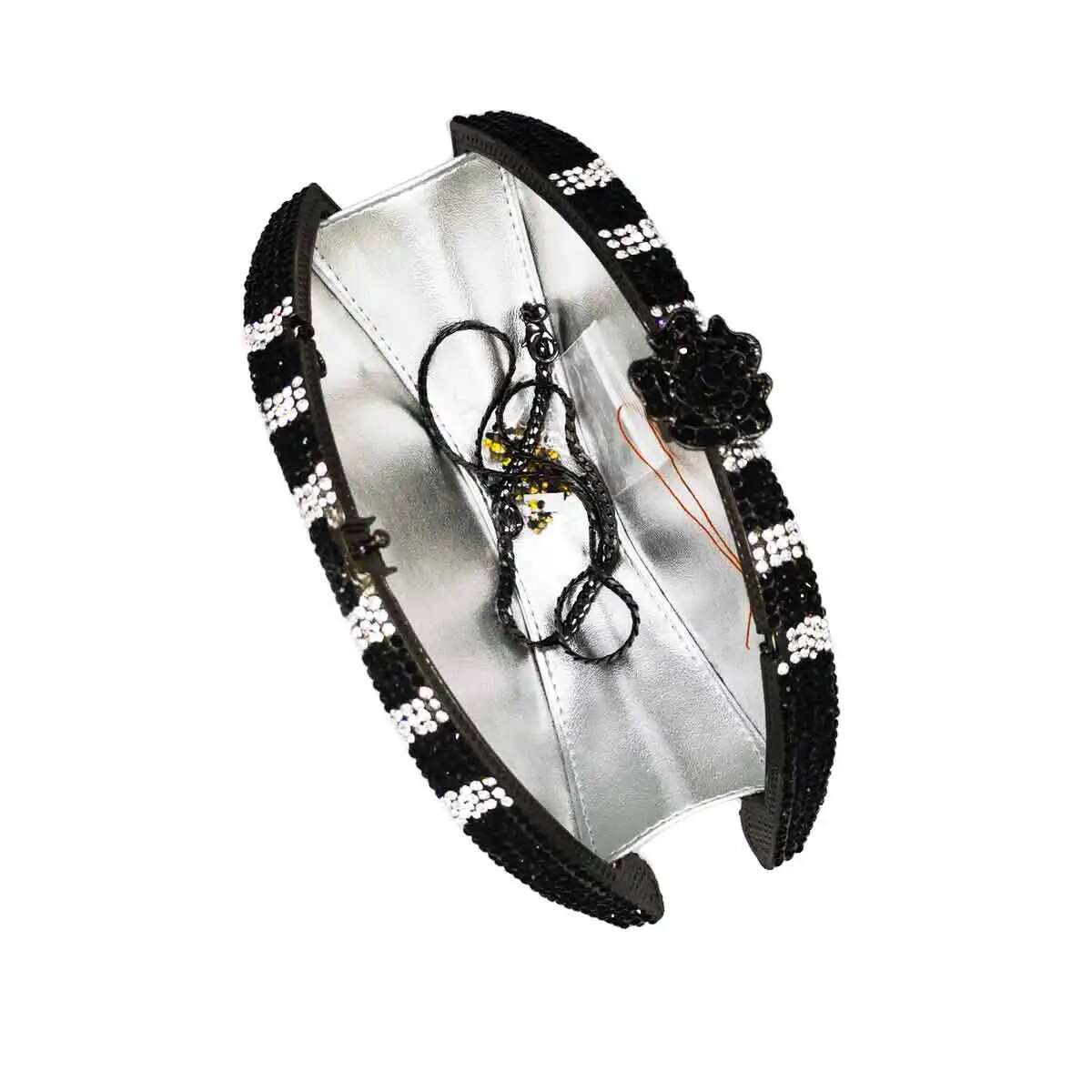 KHNMEET Evil eye Women clutch sier evening femme pochette bag Crystal day Clutch bg party purse SC023