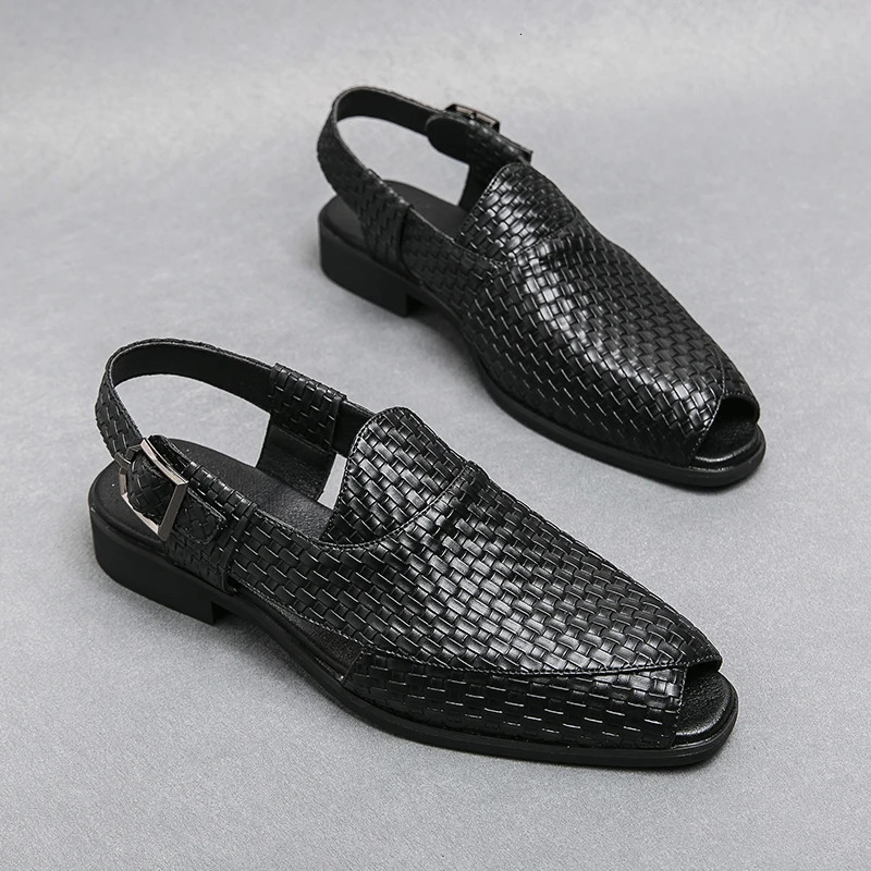 Sandals for Man Fashion Outdoor Roman Genuine Leather Indoor House Platform Male Beach Shoes Casual Men Sandals In Summer 250217