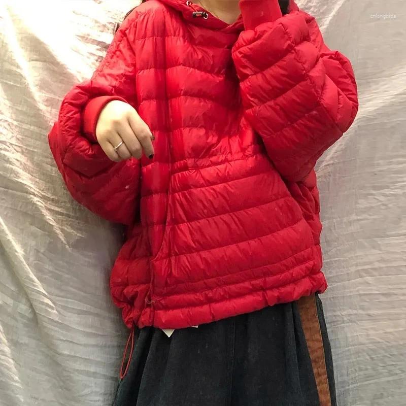 Women's Trench Coats Winter Parka 2025 Hooded Korean Version Ladies Down Cotton Jacket Lightweight And Thin Padded Lady Coat