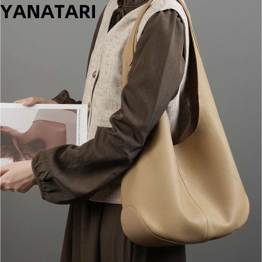 YANATARI Genuine Leather Women Large Capacity Tote Bags Woman Ladies Handbags Big Shoulder Shopping Bag